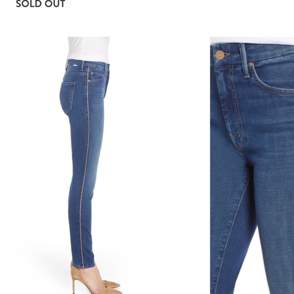 MOTHER The Looker Stripe High Waist Skinny Jeans - Picture 2 of 5